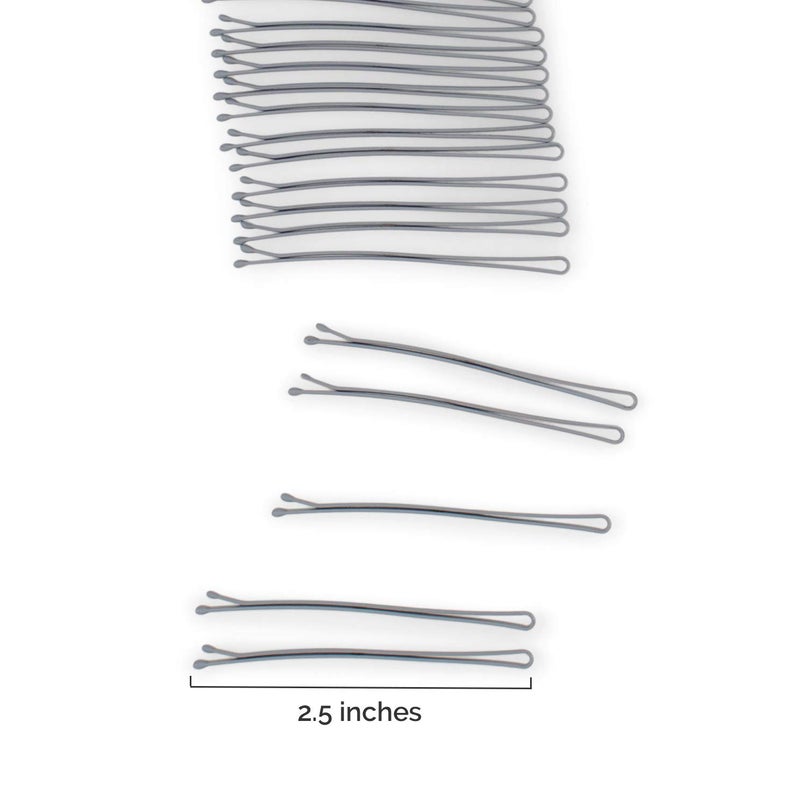 Heliums Large Bobby Pins - Gray - 2.5 Inch Extra Long Straight Hair Pins, Enamel Coated - 24 Count - Image 2